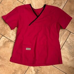 Hot Pink Urbane Essentials Women's Crossover Scrub Top